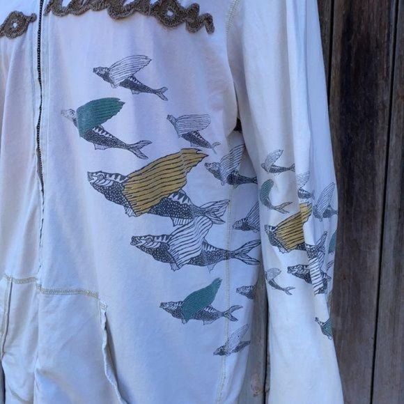 Evolution Lonesome George Galapagos Zippered Hoodie w Fish - Picture 4 of 8